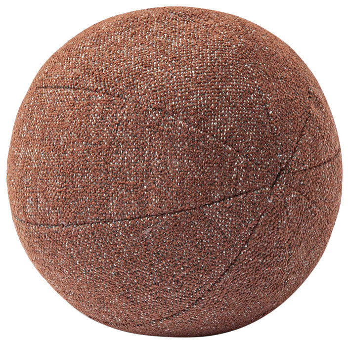 Boba Round Pillow, Red Sedona Basketweave Textured, 9"