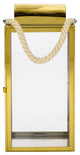 Brianna Outdoor 19" Modern Stainless Steel Lantern, Gold