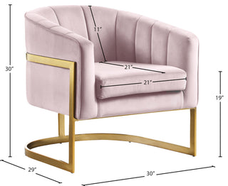 Carter Velvet Upholstered Accent Chair, Pink