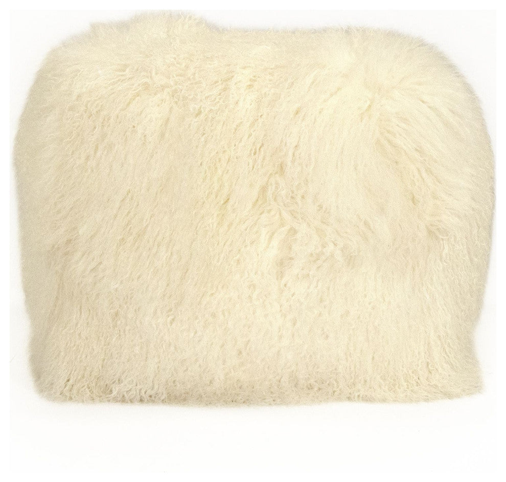 Tibetan Ivory Lamb Fur Pillow