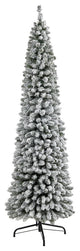 Nearly Natural 7ï¿½ Flocked Pencil Artificial Christmas Tree/574 Bendable Branches