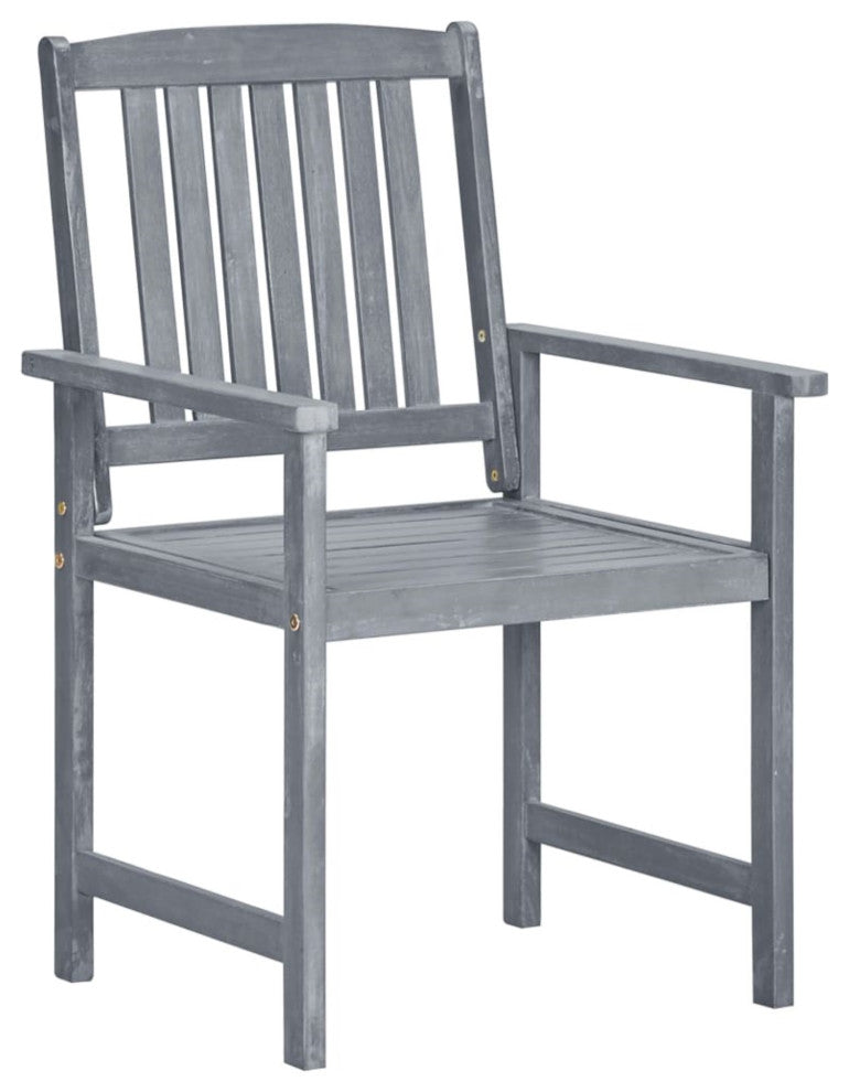 Vidaxl Garden Chairs With Cushions, Set of 8, Solid Acacia Wood Gray