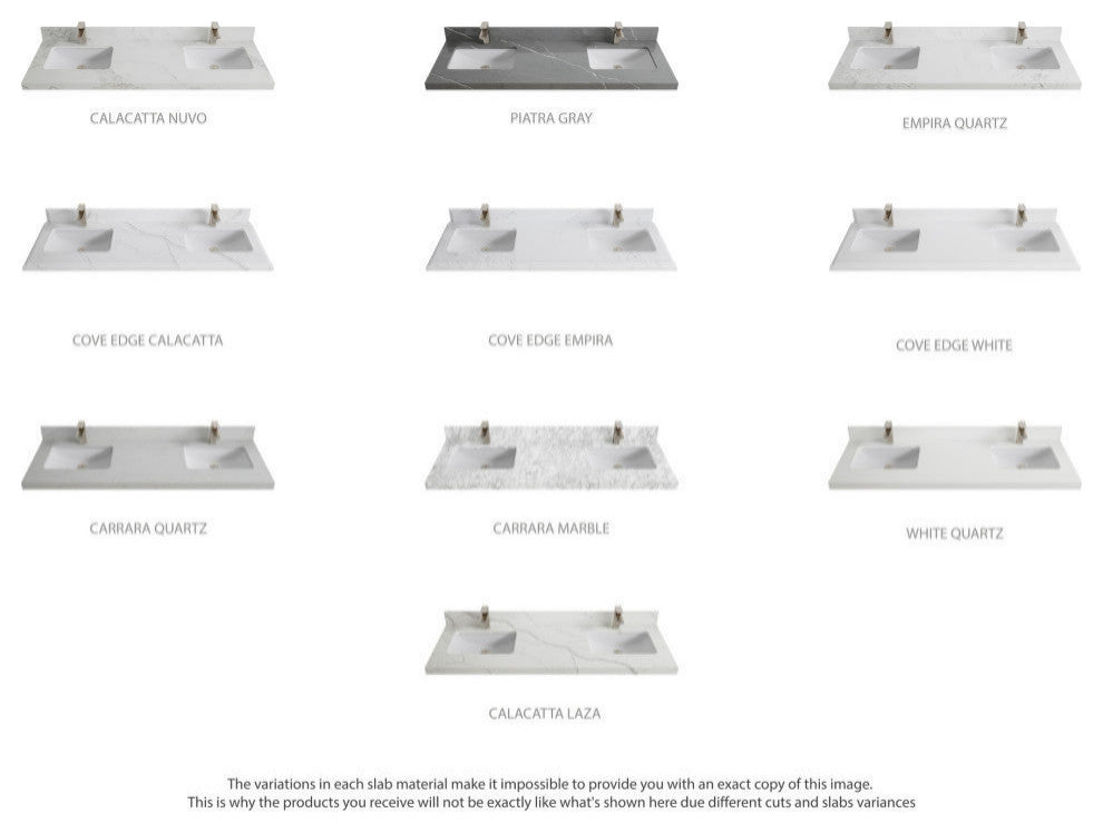 Elizabeth 72 Double Sink Bath Vanity in Dark Walnut Teak 2" Piatra Gray