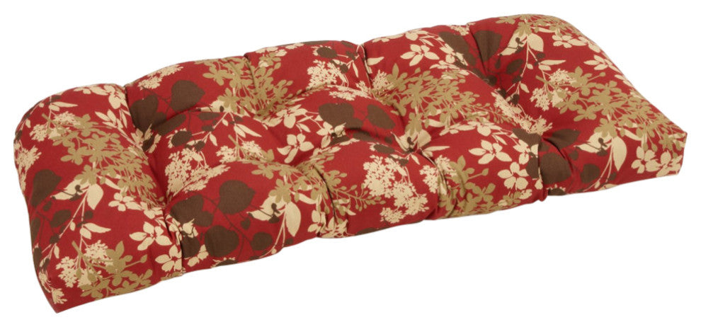 42"x19" U-Shaped Tufted Settee/Bench Cushion, Montfleuri Sangria