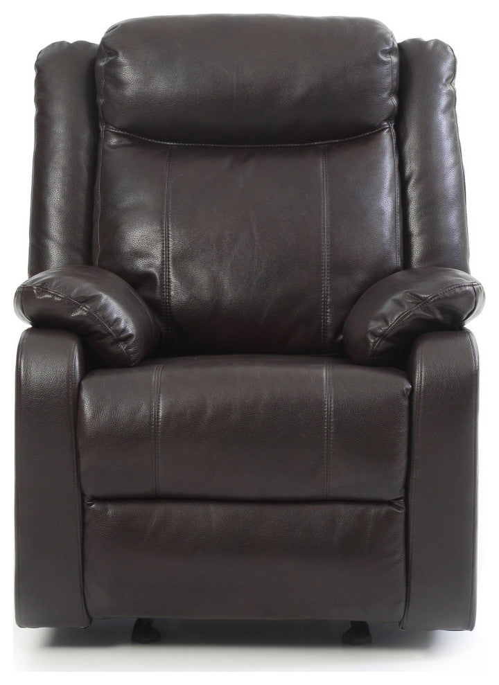 Ward Dark Brown Reclining Accent Chair With Pillow Top Arm
