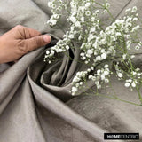 Metallic Warm Silver Art Silk Fabric By The Yard, 7 Yards For Curtain, Dress