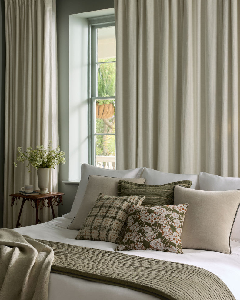 Chris Loves Julia x Loloi Matilda Olive /Orange 18'' x 18'' Cover, Poly Pillow