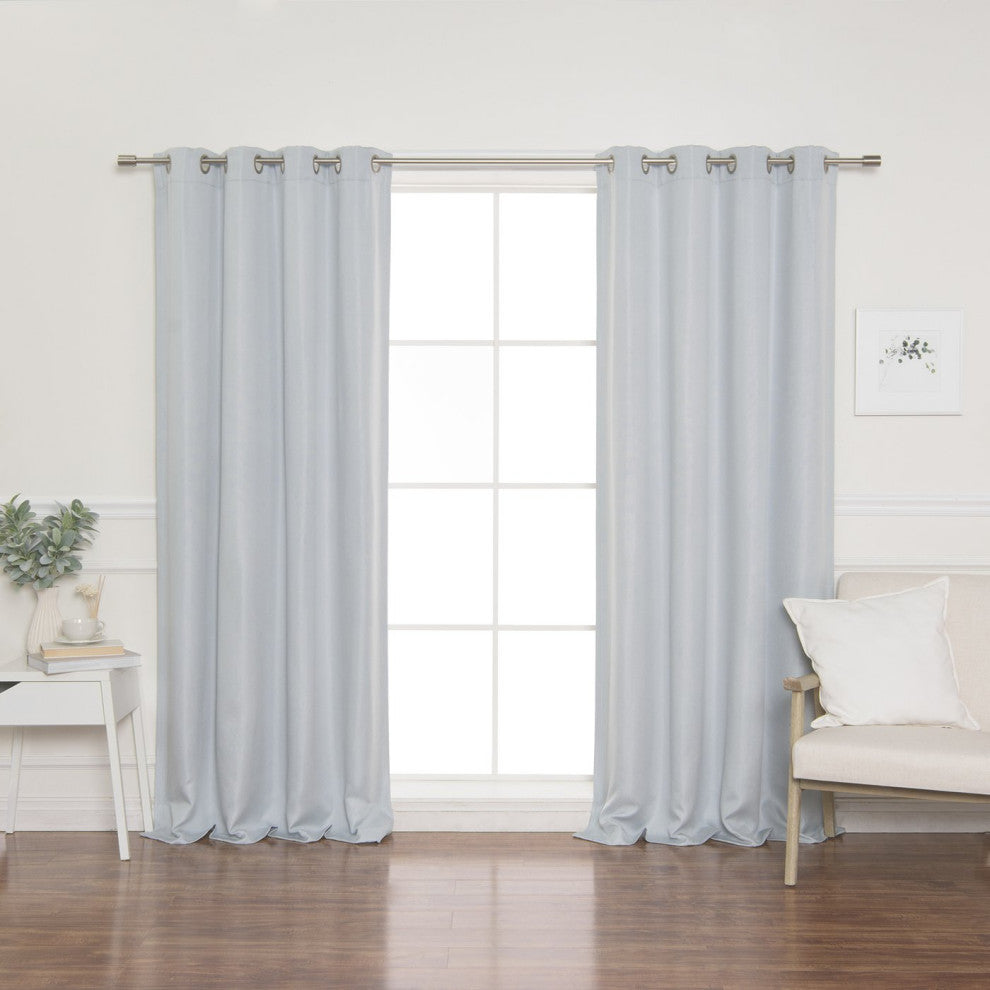 Basketweave Faux Linen Grommet Blackout Curtains