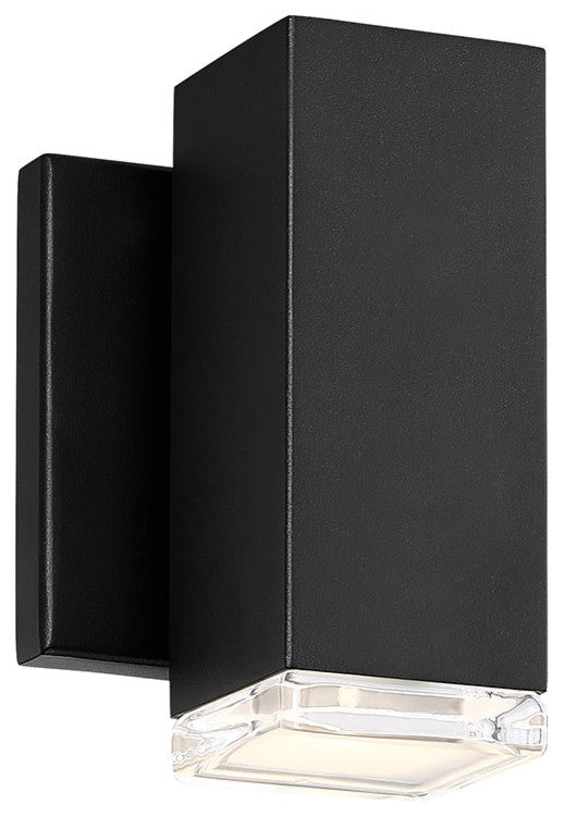 Block 1 Light LED Outdoor Wall Sconce 3000K, Black