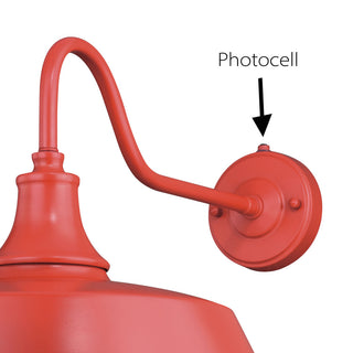 Dorado 1 Light Barn Outdoor Wall Lantern, Red/White, 15"x12"x23"