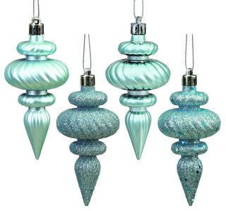Vickerman Finial 4 Finish Asst 8/Box, Baby Blue, 4"