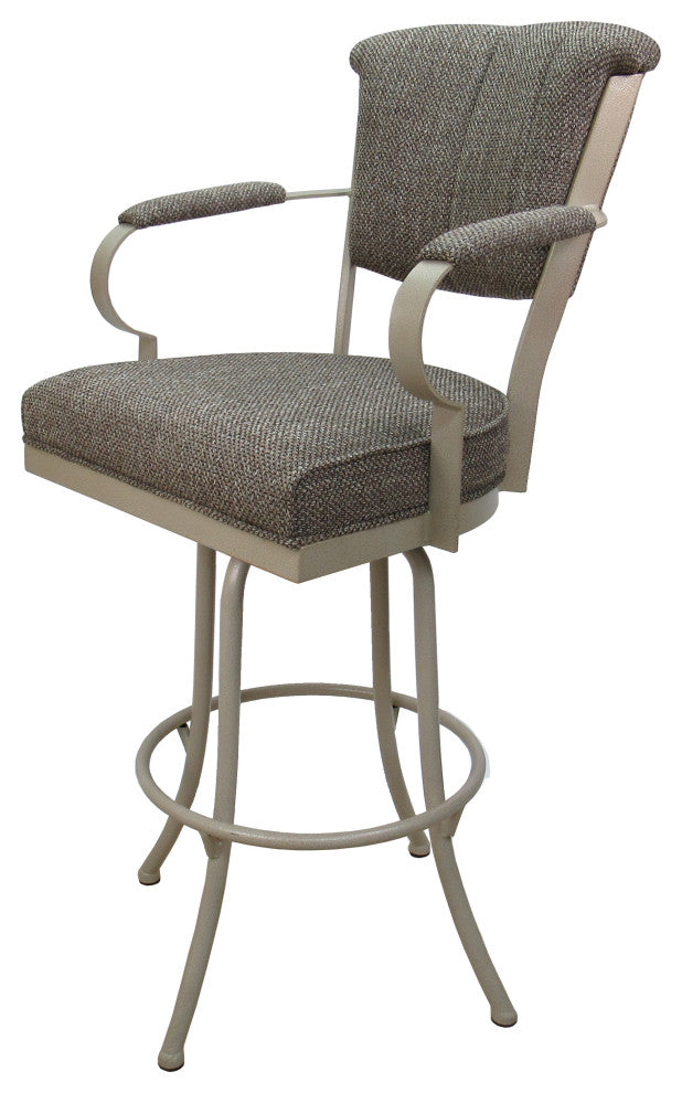 Miami Extra Tall 34" Swivel Metal Bar Stool - Noam Base, Hemsath Driftwood, Beige, 34"