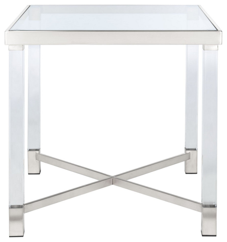 Safavieh Couture Shawna Acrylic End Table, Silver