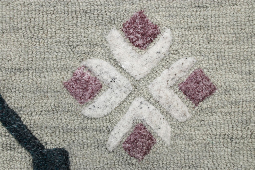 7" Round Gray Decorative Charm Area Rug