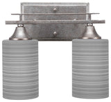 Uptowne 2-Light Bath Bar, Aged Silver/Gray Matrix