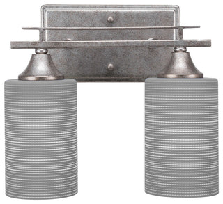 Uptowne 2-Light Bath Bar, Aged Silver/Gray Matrix