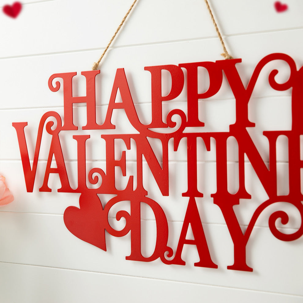 24"L Metal "Happy Valentine's  Day" Wall Decor
