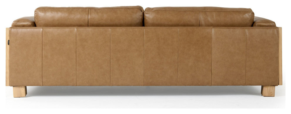 Divani Casa Danson Modern Tan Leather, Wicker Sofa