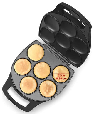 Arepa Maker - Non-Stick 6-Section Multi-Food Maker - Make Delicious Arepas, Matte Black