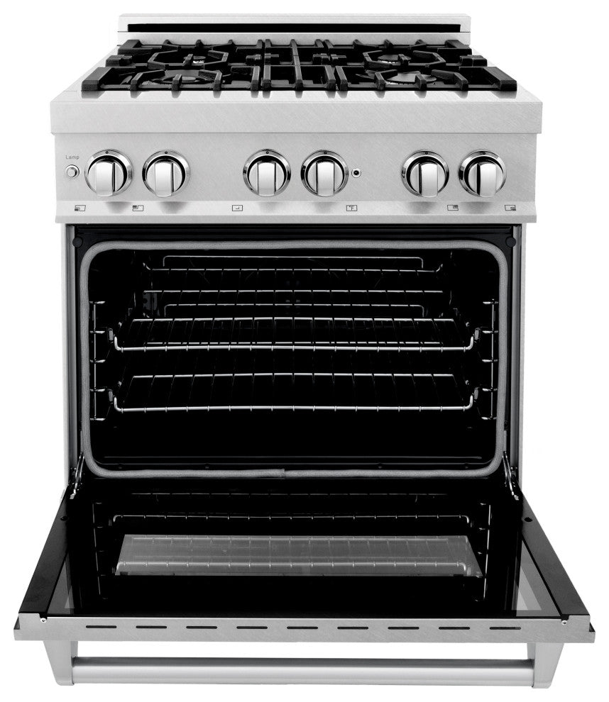 ZLINE 30" Dual Fuel Range With Griddle and Brass Burners