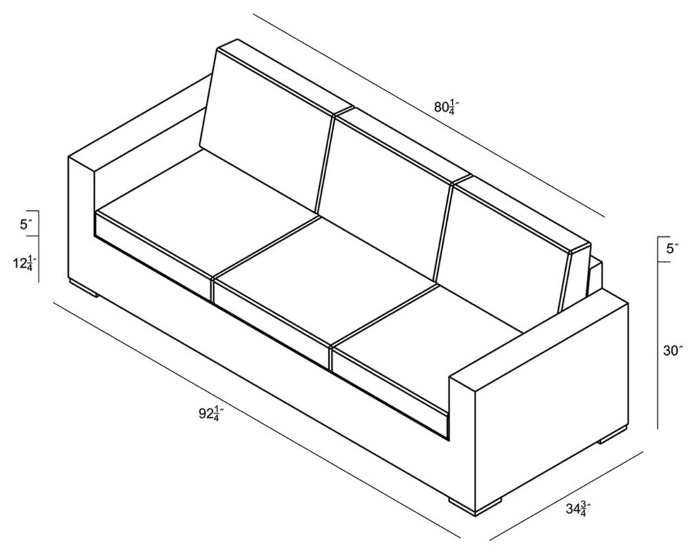 Arden Sofa, Canvas Charcoal