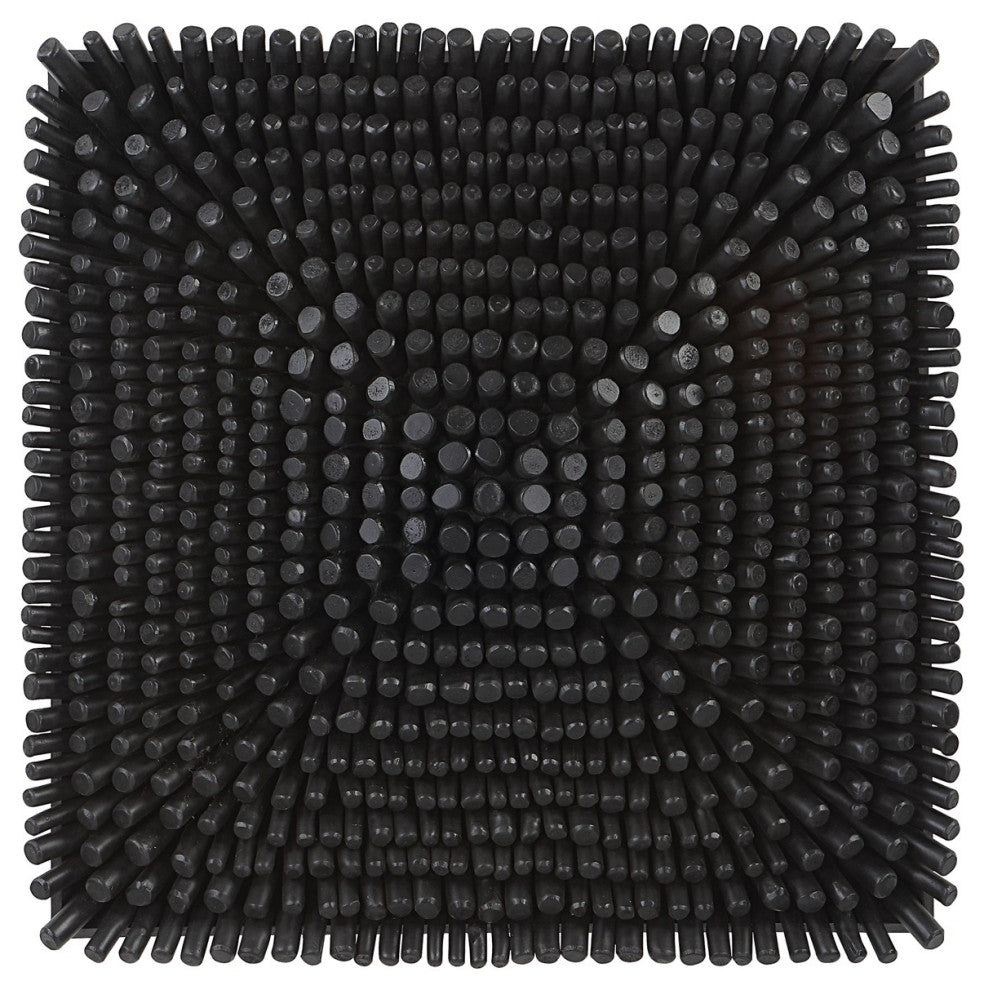 Uttermost Portside Black Wood Wall Panel 04321