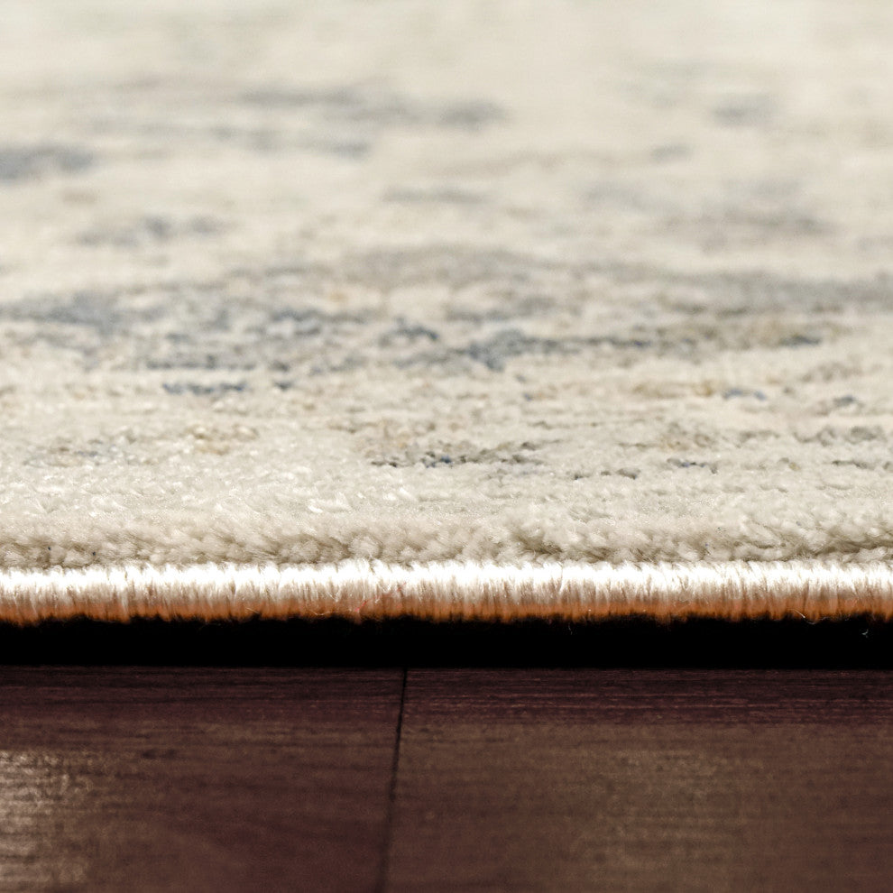 Castilla Gray And Blue Area Rug, 3.11'x5.7'