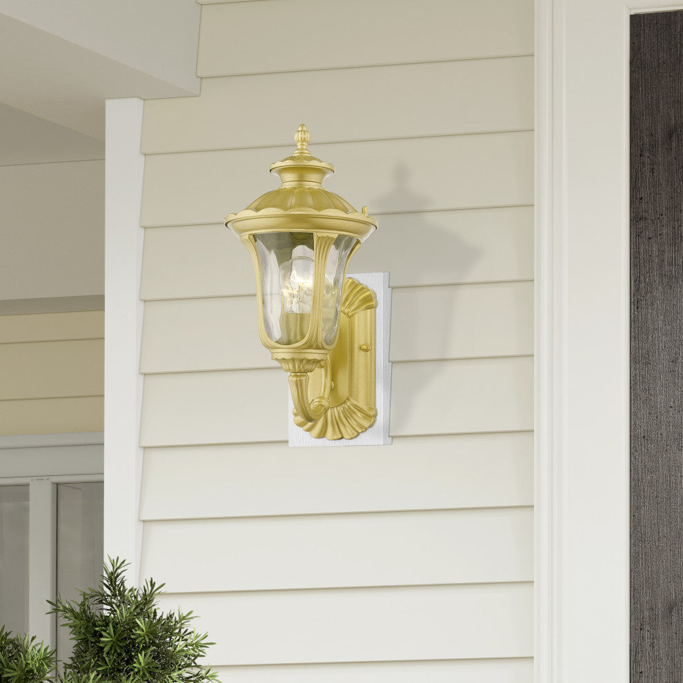 Oxford 1-Light Soft Gold Outdoor Small Wall Lantern
