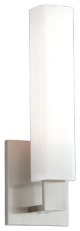 Livingston Single Light 14" Tall Bathroom Sconce, Satin Nickel