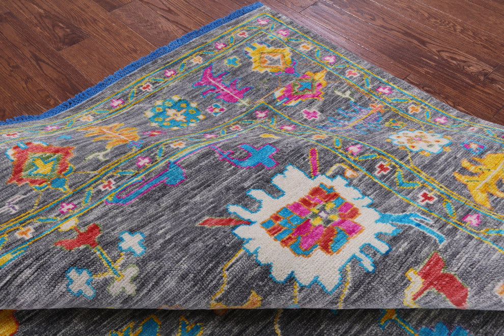 9' Square Turkish Oushak Handmade Wool Rug - Q15583