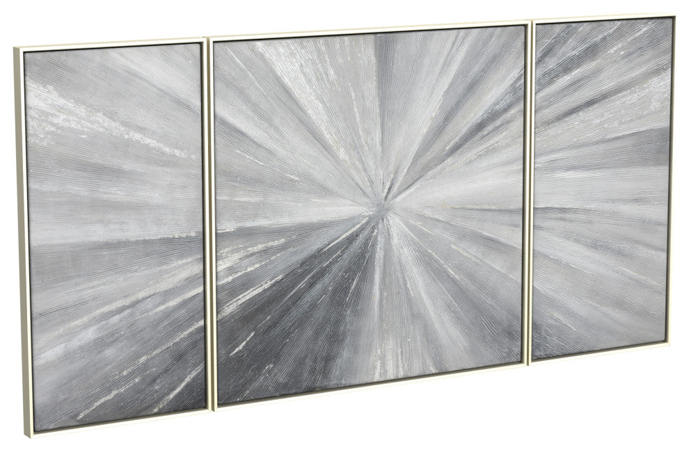 Cambric Framed Canvas - Set of 3 - Silver Frame