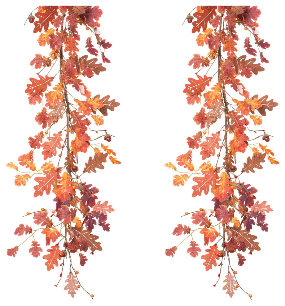 Fall Oak Leaf Garland, Set of 2