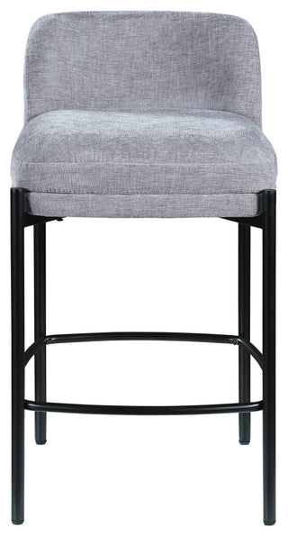 Burton Chenille Fabric Upholstered Stool (Set of 2), Grey