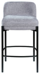 Burton Chenille Fabric Upholstered Stool (Set of 2), Grey