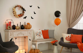 Halloween Heart Accent Pillow, Traditional Orange, 16"x16"