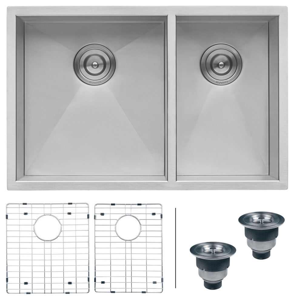 Ruvati RVH7200 Undermount Stainless Steel 29" Kitchen Sink Double Bowl
