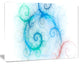 Beautiful Blue Fractal Pattern, Abstract Wall Art Canvas, 20x12
