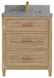 Santa Monica 30 Single Sink Bath Vanity in Whitewashed Teak 2" Piatra Gray