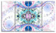 Cryptical Blue Fractal Pattern, Abstract Wall Art Canvas, 48"x28", 4 Panels
