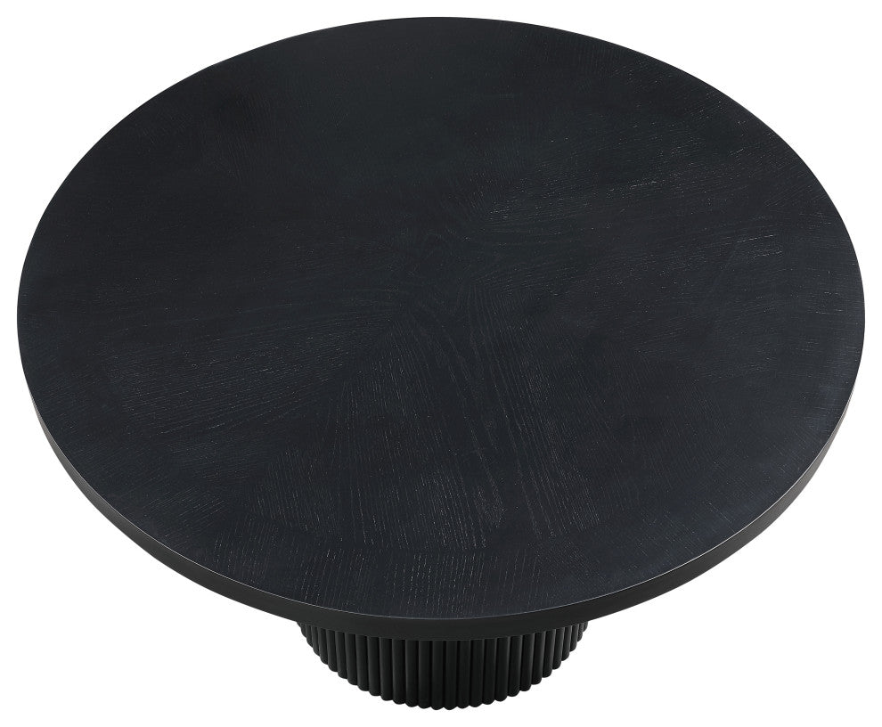 Belinda Beech Wood Dining Table, Black, 59"Wx59"Dx30" H