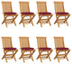 vidaXL Garden Chairs With Wine Red Cushions, Set of 8