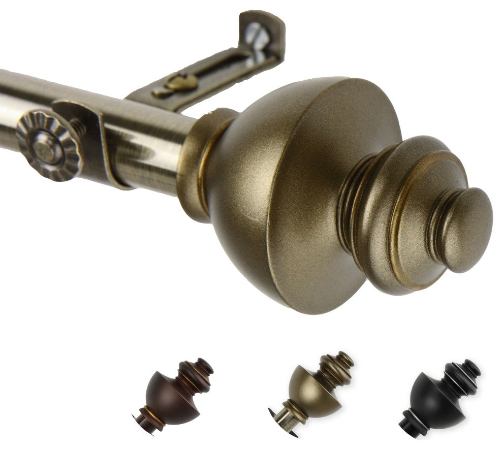 Madalena 13/16 inch dia. Curtain Rod, Antique Brass, 66-120"