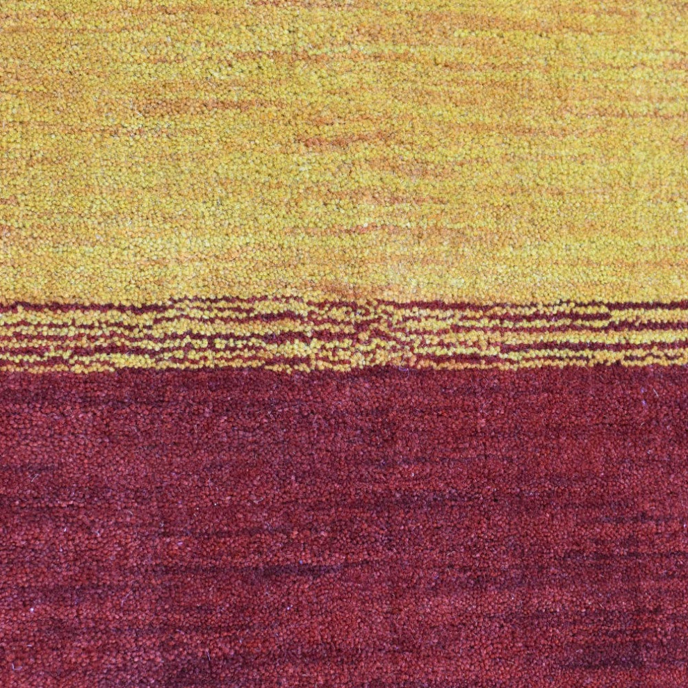 HAND KNOTTED LOOM WOOL ECO-FRIENDLY AREA RUGS-Rectangle,Orange Red,Contemporary