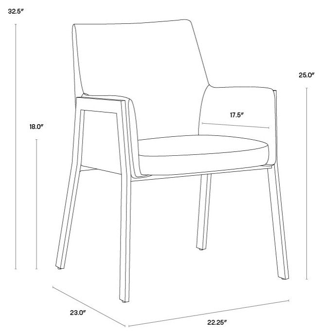 Bernadette Dining Armchair, Bravo Black