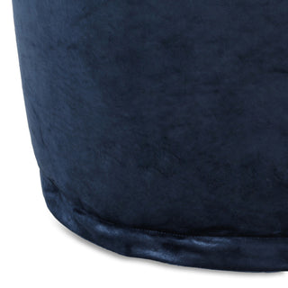 Bleckley Gwinnett Modern Velveteen Cylinder Pouf, Cobalt