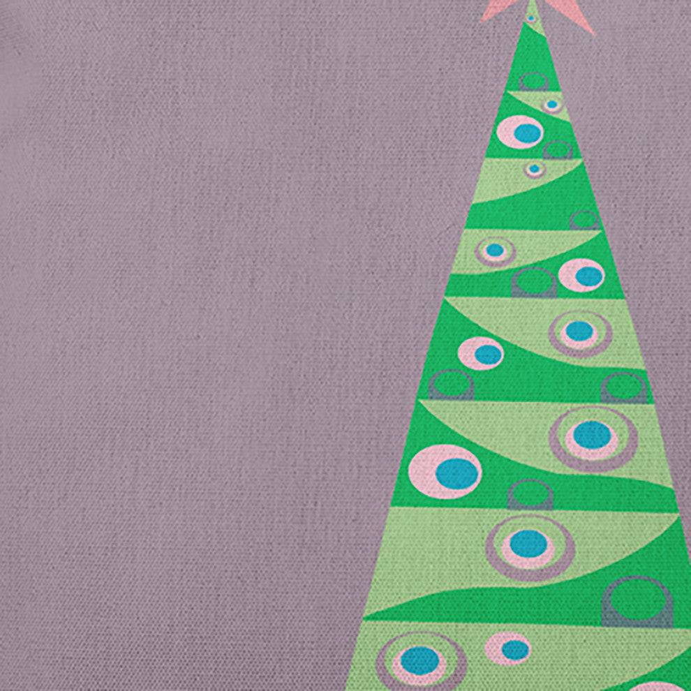 Cartoon Christmas Tree Accent Pillow, Light Purple, 26"x26"