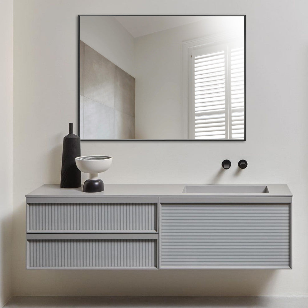 Rectangle Framed Bathroom Vanity Mirror Accent Wall Mirror, Black, 30"x40