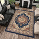 Fiona Traditional Oriental Navy Rectangle Area Rug, 5'x7'