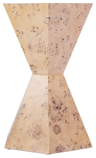 Billie Burl Hexagon Side Table, Light Burl