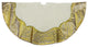 48" White Velvet Tree Skirt With Gold and Silver Border and Metallic Trim